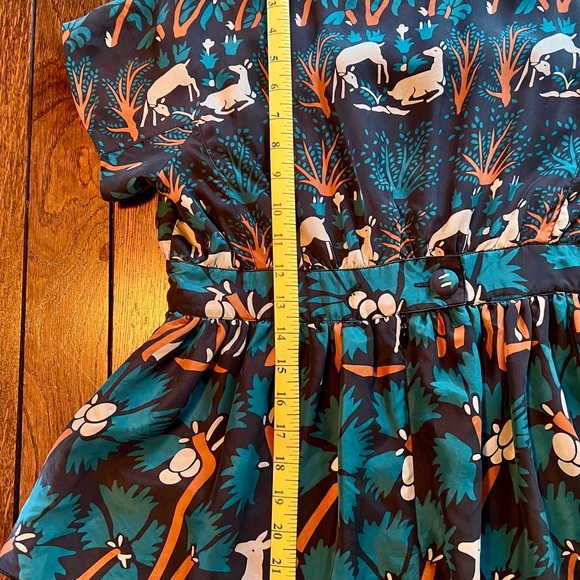 Anthropologie Anna Sui Silk Peplum Deer Blouse 4 - Picture 5 of 7